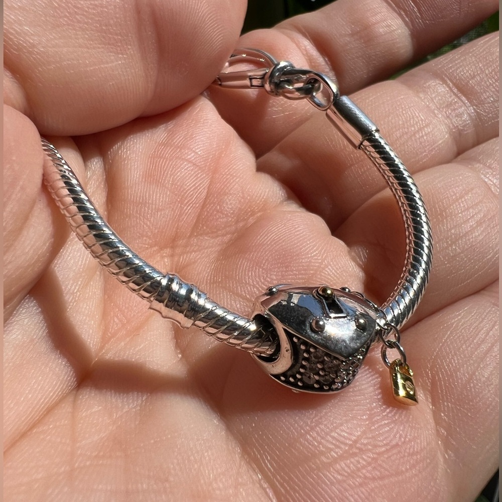 Two-Tone Heart Padlock & Key Charm - Picture 16 of 16